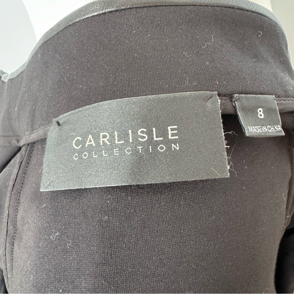 Carlisle Black Leather Mixed Media Jacket w/‎ Mandarin Collar size 8 - Picture 2 of 7